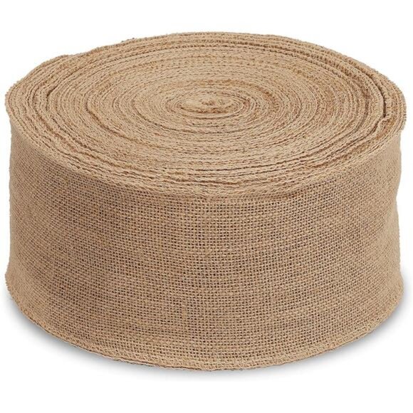6 Inch Wide 27 Yards Burlap Ribbon, Natural Jute Fabric Ribbon, Crafts - Picture 3 of 8